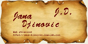 Jana Đinović vizit kartica